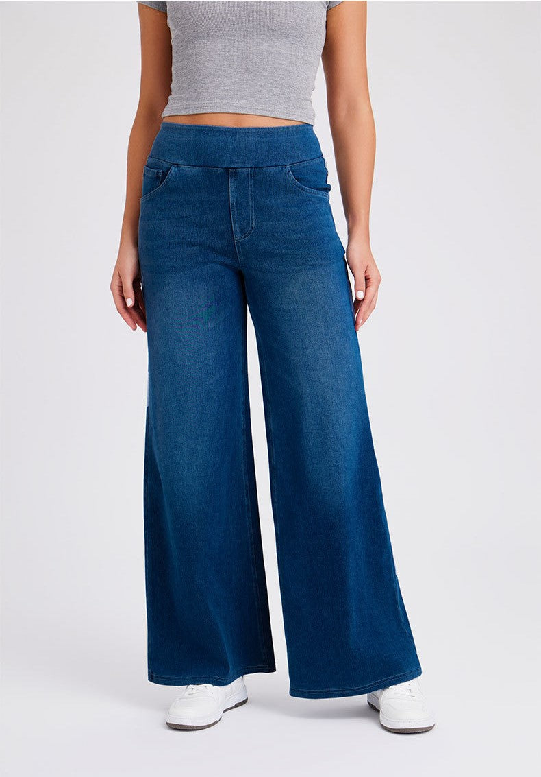 High Waist Flared Jeans with Pockets