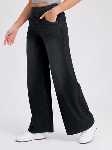 High Waist Flared Jeans with Pockets