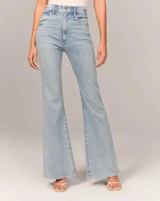 Light Blue High Waist Flared Jeans
