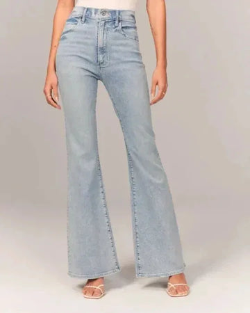 Light Blue High Waist Flared Jeans