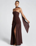 Vestido Maxi Elegante Isadora™ com Fenda: Conforto Luxuoso para Eventos Memoráveis