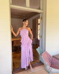 Vestido Isadora™ com Babados Deslumbrantes Lilás para Festas e Eventos Especiais